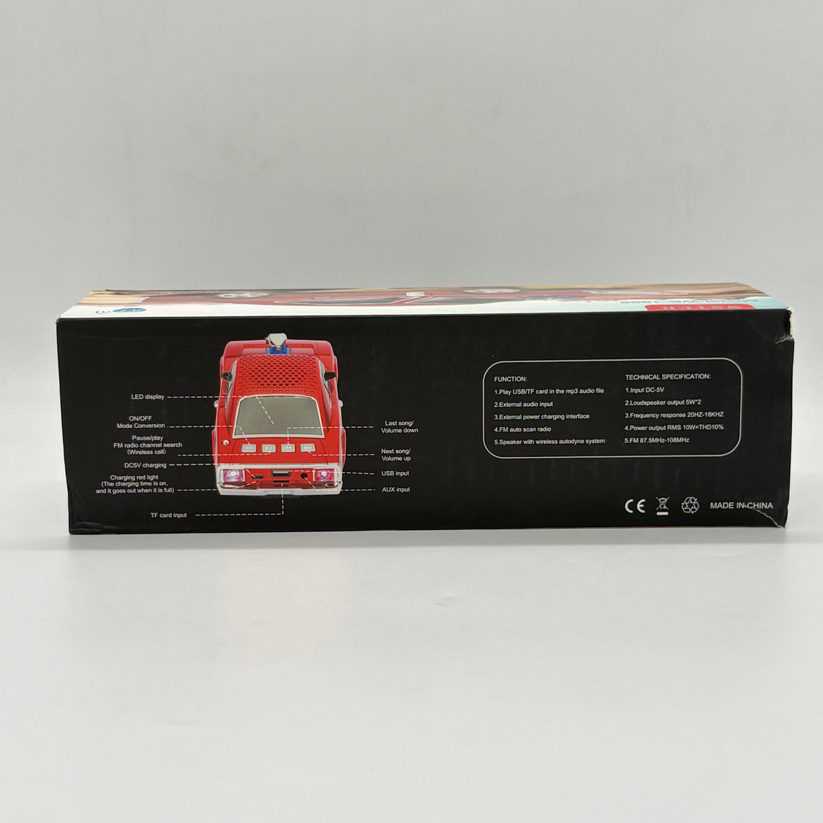 WSTER WS -1968 Portable Wireless Speaker With TF/USB/FM Radio Car