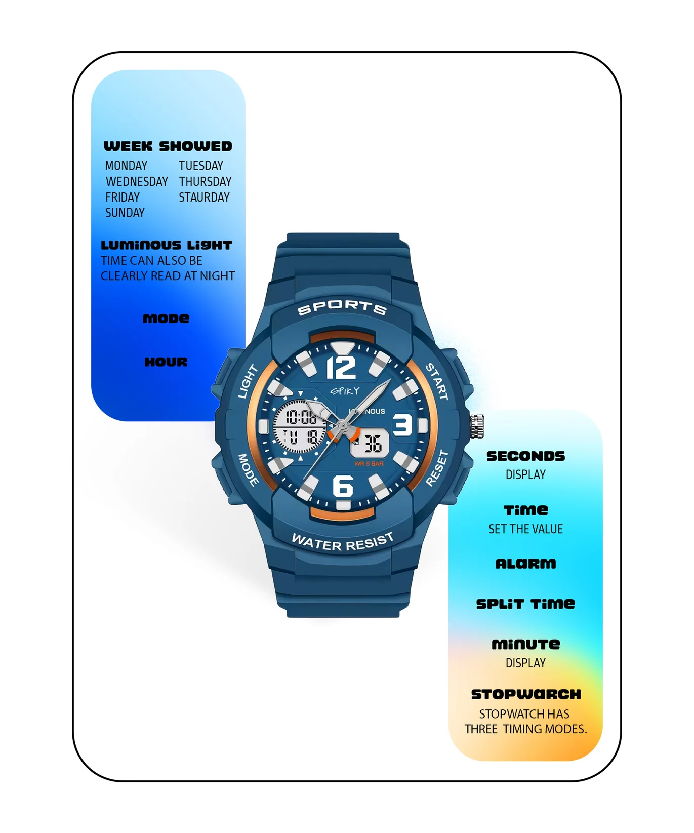 Spiky Spkeva6 Analog & Digital Sporty Watch
