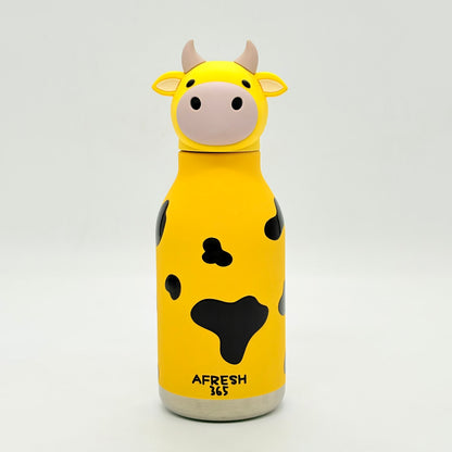 Cute Animal Insulated Bottle 450ml with Straw & Leak-Proof Lid