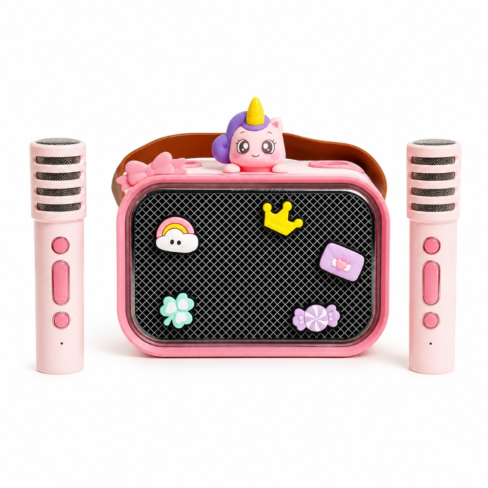 Bluetooth Unicorn Karaoke Speaker with Two Wireless Microphones