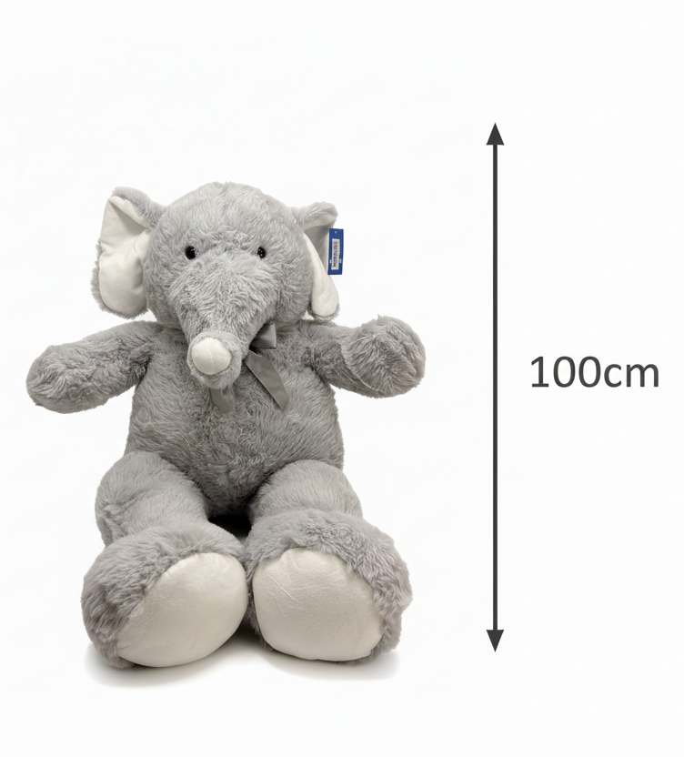 IN Big Elephant Furry Soft Toys 100 cm