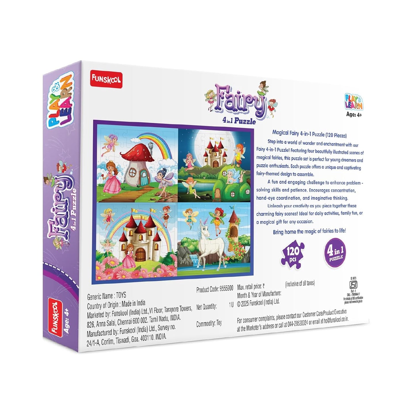 Funskool Fairy 4 in 1 Jigsaw Puzzle - 120 Pieces