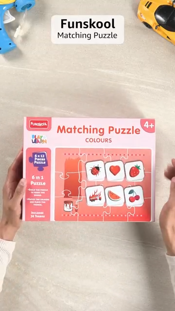 Play & Learn Funskool Colours 6in1 Matching Jigsaw Puzzle Game for Kids, 6x12 Pieces, Educational, Learning & Development, Fun Activity Toy for Childrens, Gift Set for Kid, Age 4+ Years
