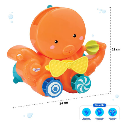Giggles Funskool Pour & Play Octopus Bath Toy For Kids, Toy For 2 Year Kid, Perfect For Bath Time Play, Water Play, Infant And Preschool