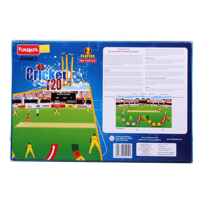 Funskool Games ,Cricket T20, Sports board game, Cricket game for kids, 2 players, Ages 8 and above