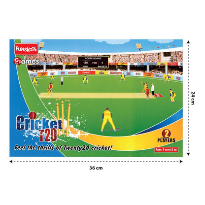 Funskool Games ,Cricket T20, Sports board game, Cricket game for kids, 2 players, Ages 8 and above