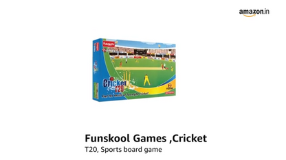 Funskool Games ,Cricket T20, Sports board game, Cricket game for kids, 2 players, Ages 8 and above