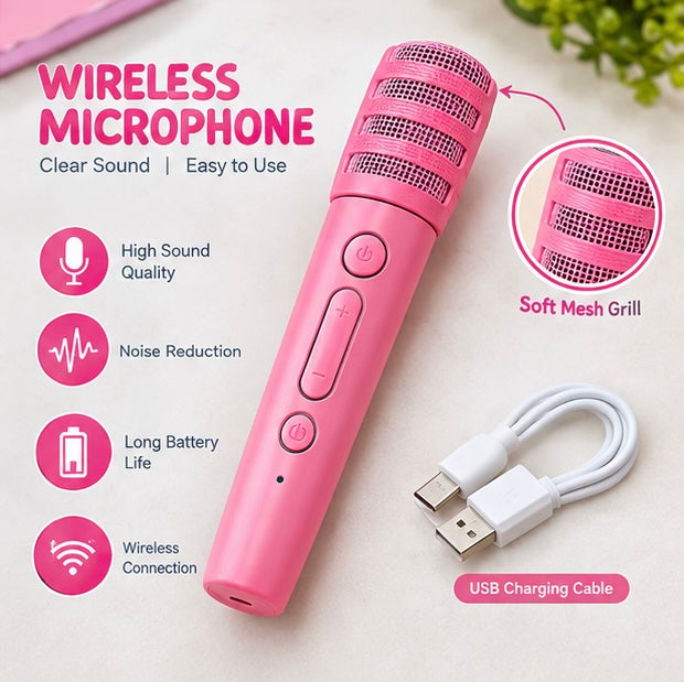 Bluetooth Unicorn Karaoke Speaker with Two Wireless Microphones