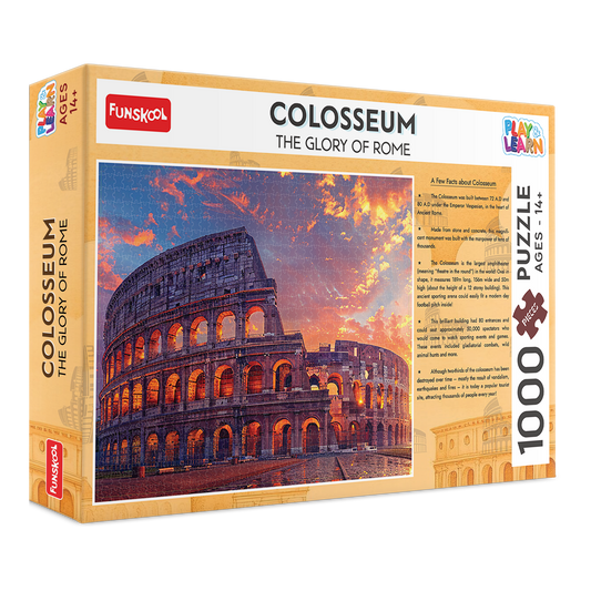 Play & Learn Funskool Colosseum The Glory of Rome, Puzzle Game for Kids, 1000 Pieces, Encourages Learning & Development, Fun Activity, Multicolor, Set for Kid, Age 7+ Years