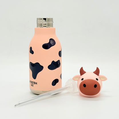 Cute Animal Insulated Bottle 450ml with Straw & Leak-Proof Lid