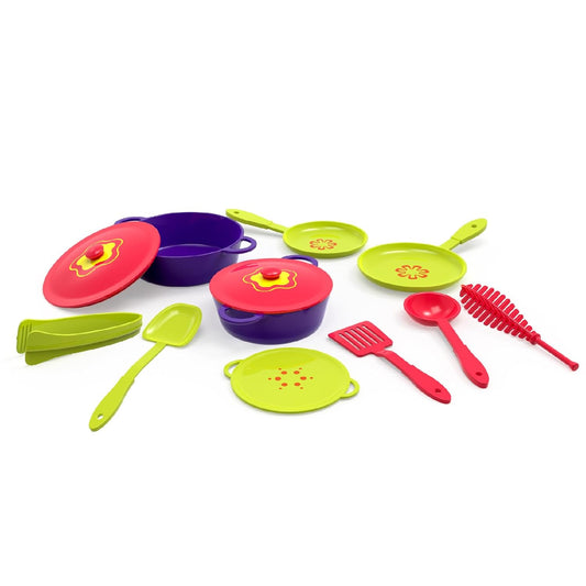 Giggles Funskool Giggles Junior Chef's Playset - Colourful Pretend and Play Cooking Set, Role Play, Toy for Kids, 3 Years and Above, Preshool Toys, 10 Piece Set, Multicolour