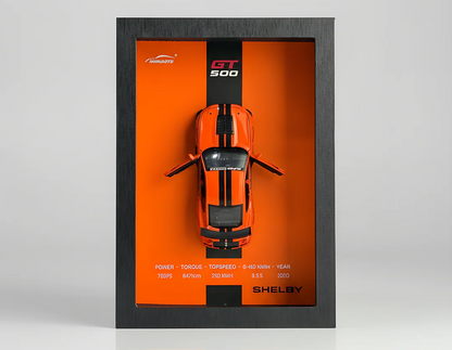 TOYVELLY  3D Diecast Model Car Frame Diecast Metal Car Interactive Wall Decor with Openable Doors, Pull Back Display Car 1 PC