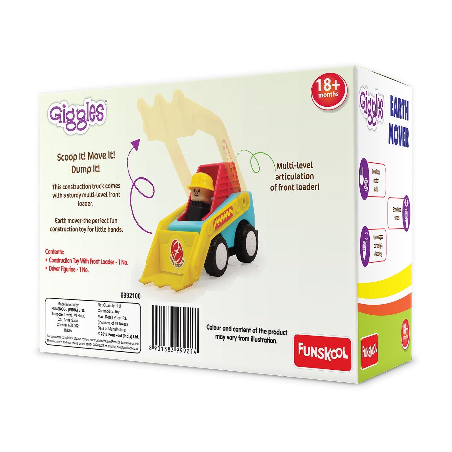 Funskool Giggles Earth Mover - Free Wheeling Construction Truck Toy