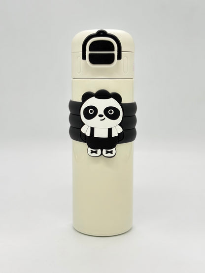 Panda Character Insulated Sipper Bottle 520ml with Silicone Band