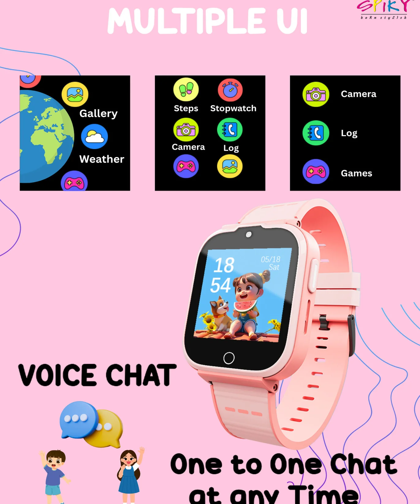 Spiky Cyclops 4g Voice Calling Kids Smartwatch
