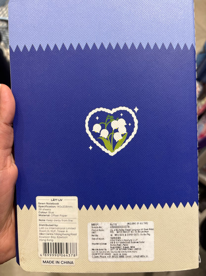 Lätt Liv Klein Blue Lily of the Valley A5 Sewn Notebook