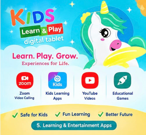 K36 Pro Kids Learn & Play Digital Tablet 7" IPS – Unicorn Edition