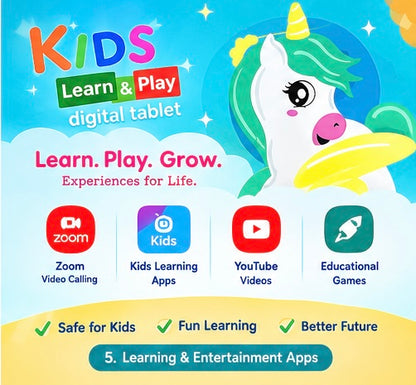 K36 Pro Kids Learn & Play Digital Tablet 7" IPS – Unicorn Edition