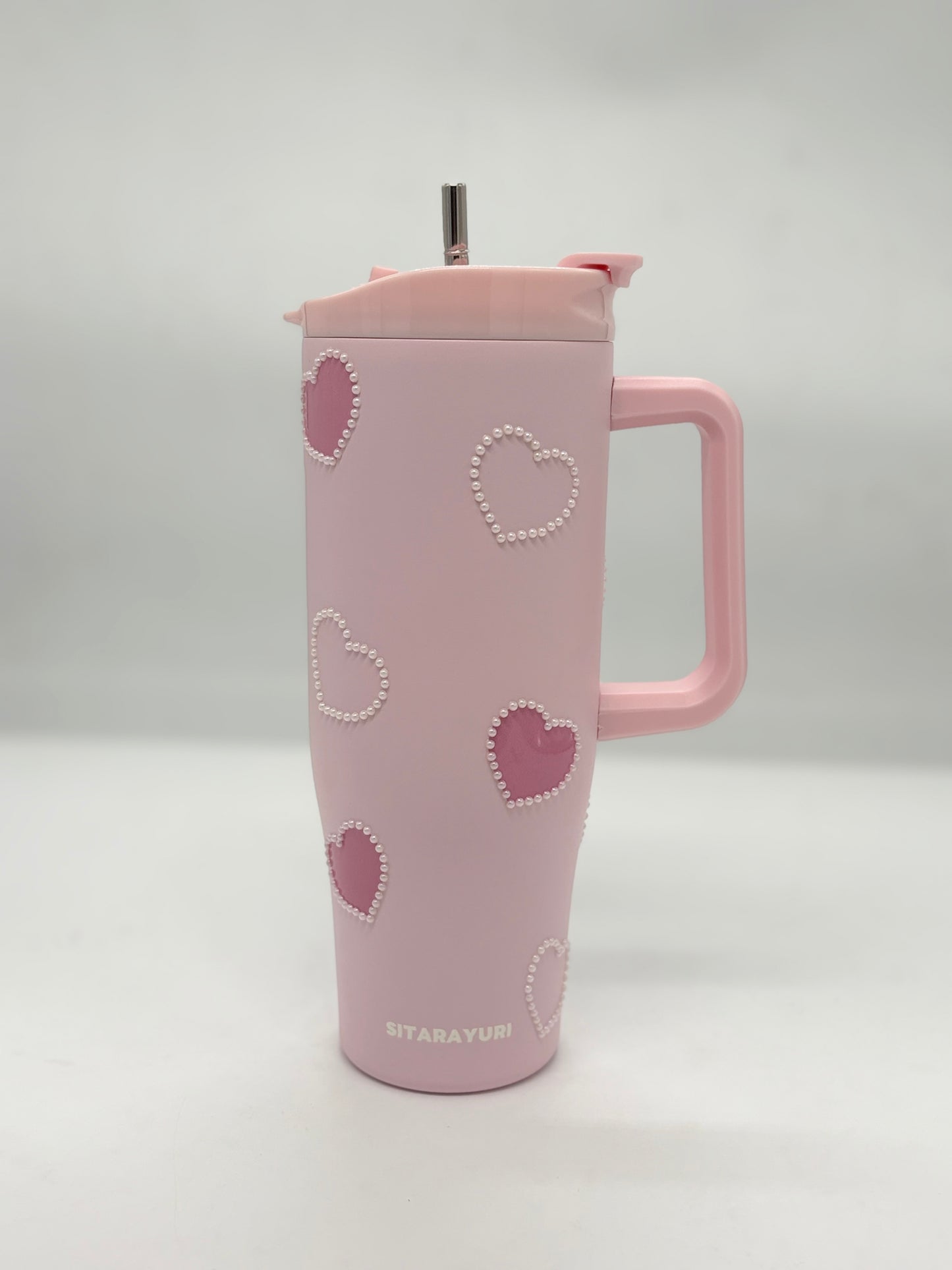 Love Heart Insulated Tumbler 1200ml with Straw