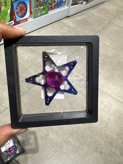 Metal Fancy Fidget Spinner Premium Rainbow Chrome Spinner in Display Box