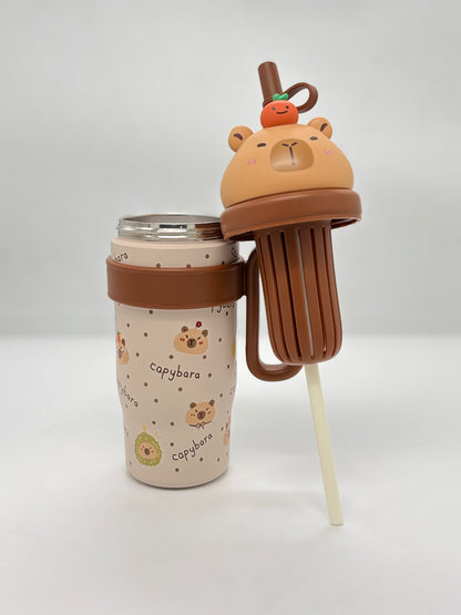 Cute Character 3D Lid Insulated Sipper Tumbler 800ml with Handle