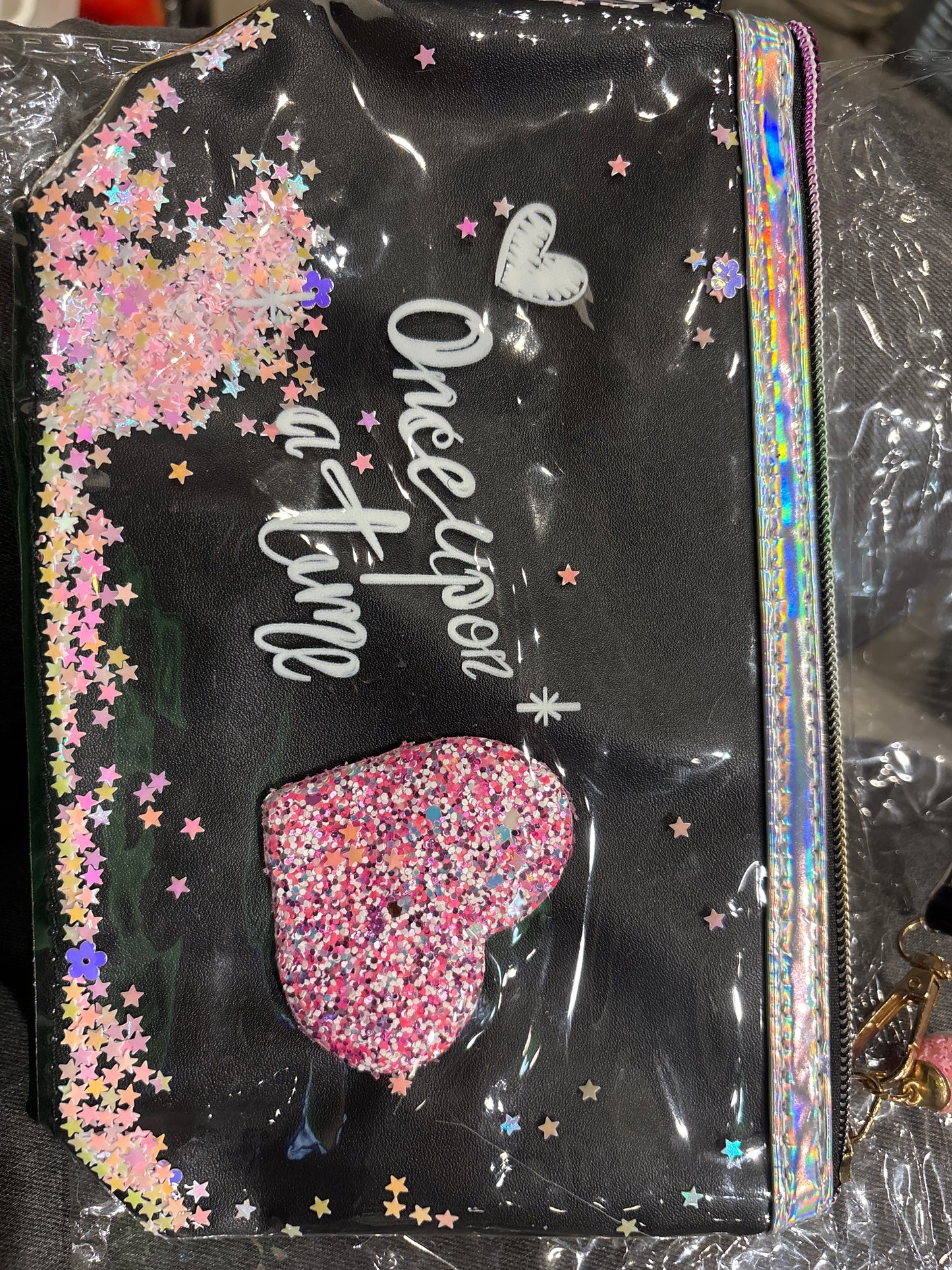 Once Upon a Time Glitter Heart Multi-Purpose Pouch for Girls