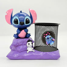Stitch Cartoon Character Pen Stand and Desk Organizer with Metal Mesh Holder