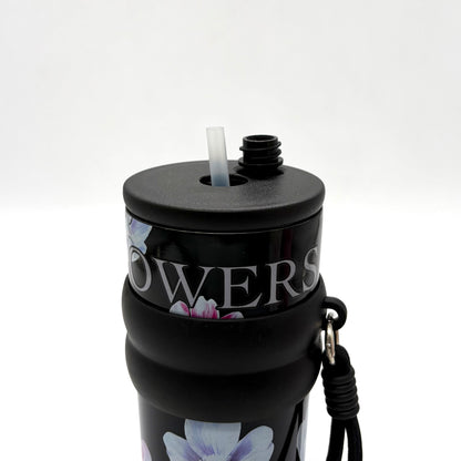 Insulated Flower Print Tumbler with Straw – 710ml