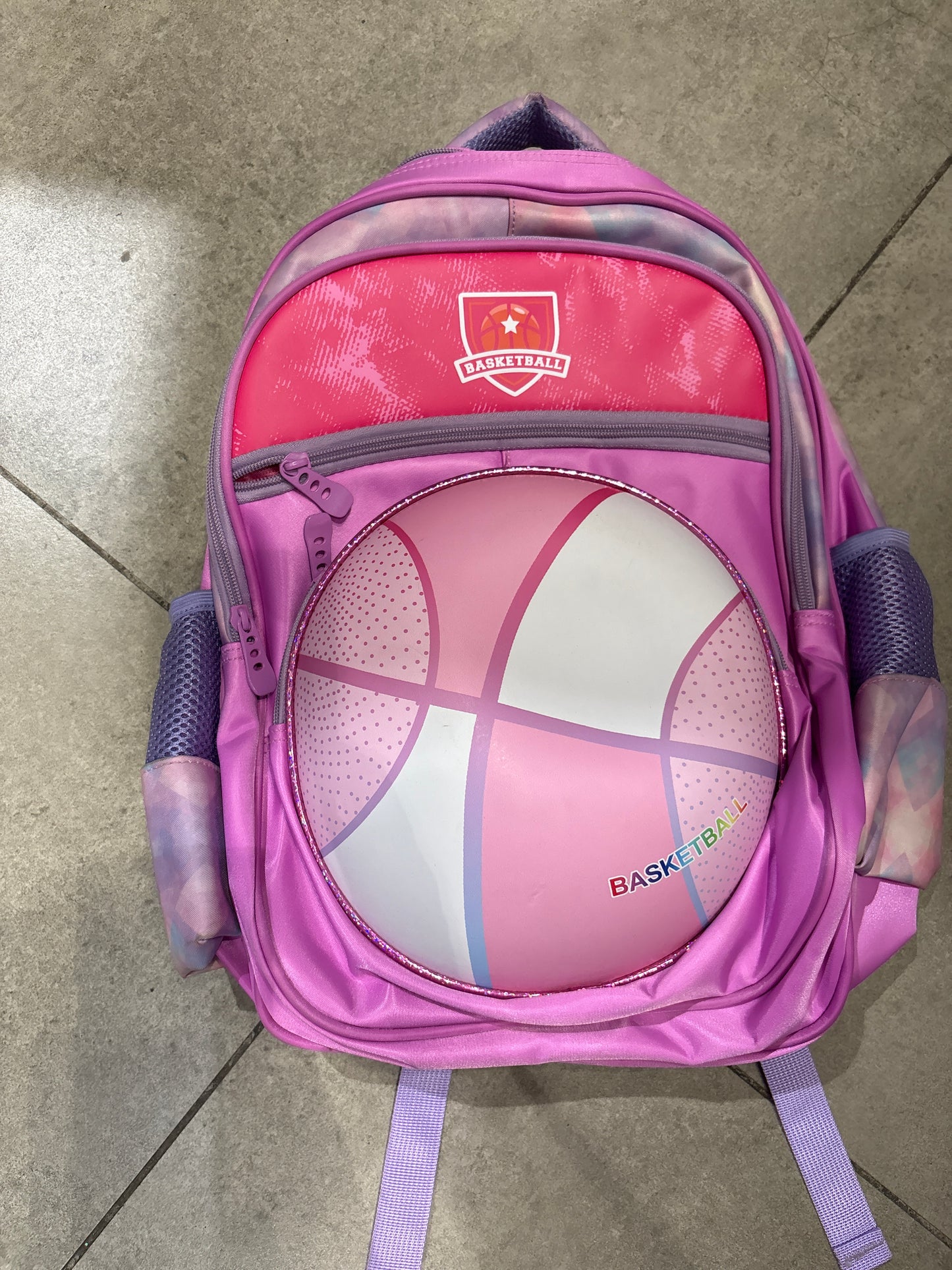 Pink Basketball Girls School Backpack