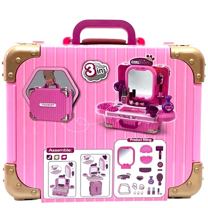 Fashion Style 3-in-1 Pretend Play Beauty Vanity Set for Girls