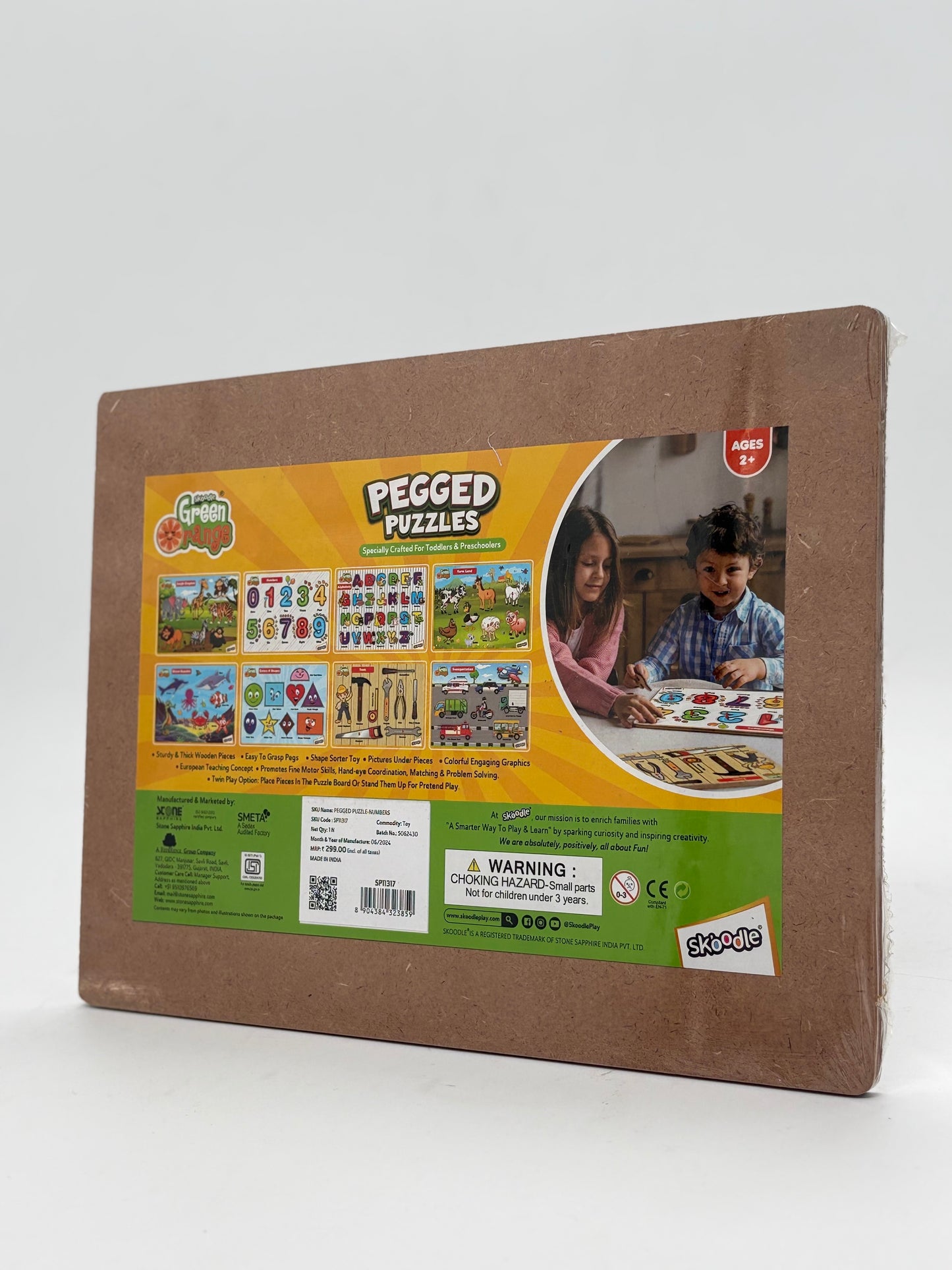 Wooden Number Pegged Puzzle Board 0 to 9 for Kids