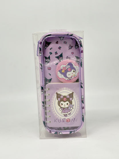 Kuromi Soft Pencil Pouch with Mini Dairy and Kuromi tag