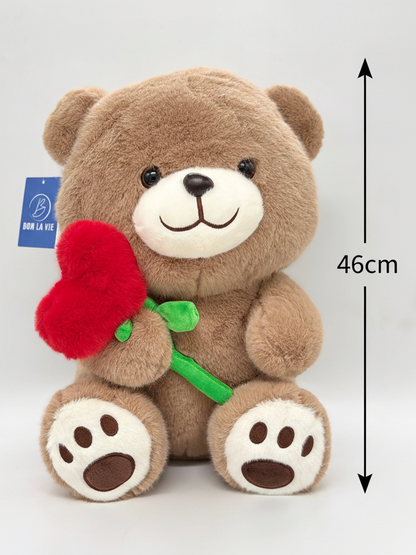 Brown Teddy with Heart Soft Toy 46 cm