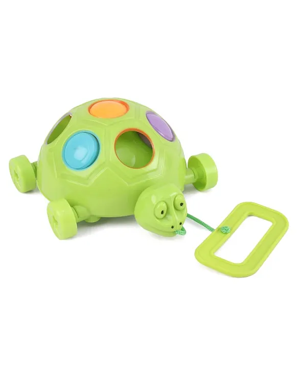 Slide, Pop & Pull Turtle Toy – 2-in-1