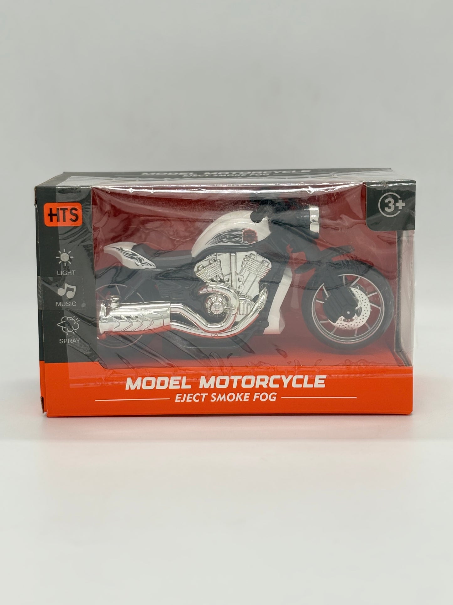 HTS Die-Cast Racing Motorcycle Toy with Light, Music and Smoke Fog