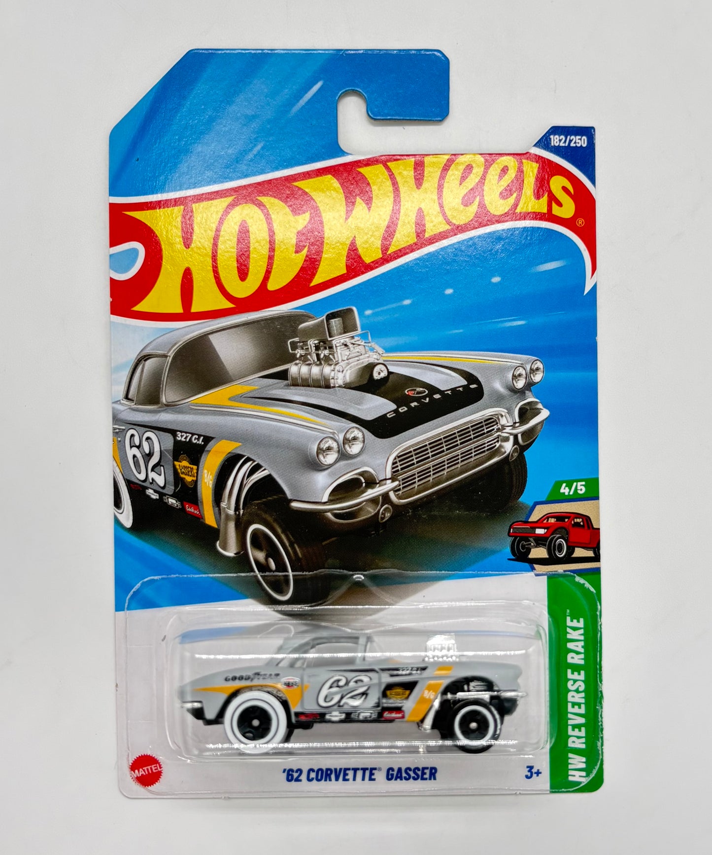 Hot Wheels 1:64 Die-Cast Set of 4 - Corvette Gasser, Motocompo, Pass N Go, Mach-E 1400