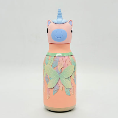 Cute Animal Insulated Bottle 450ml with Straw & Leak-Proof Lid