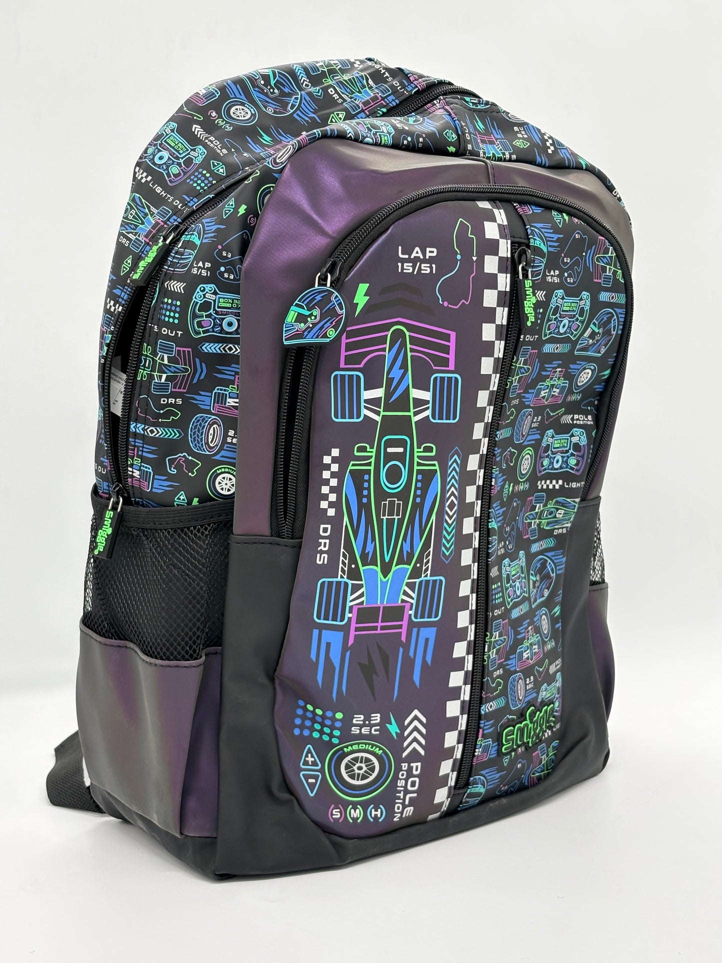 Smiggle Black Formula One School Bag