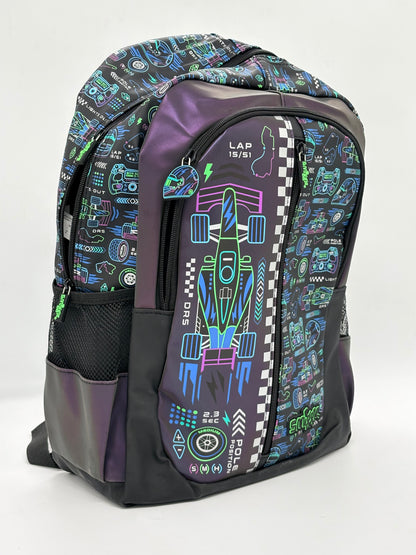 Smiggle Black Formula One School Bag