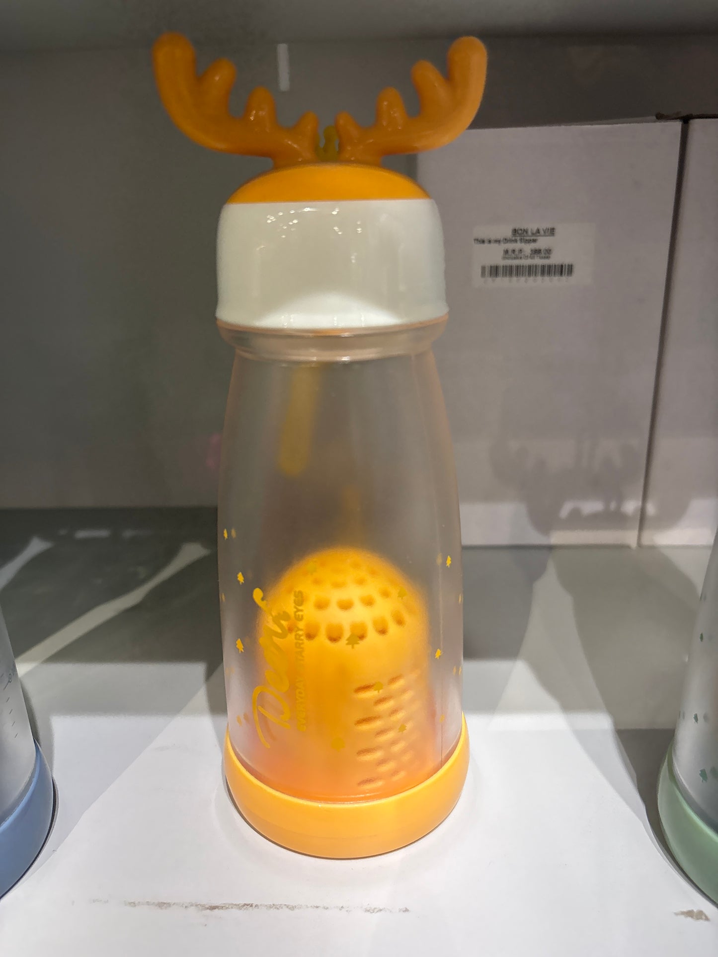 300ML PLASTIC BOTTLE WITH REINDEER HORNS