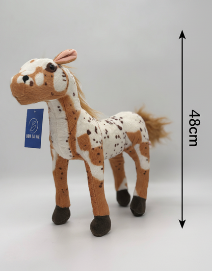 Standing Horse White and Brown 48 cm Soft Toy