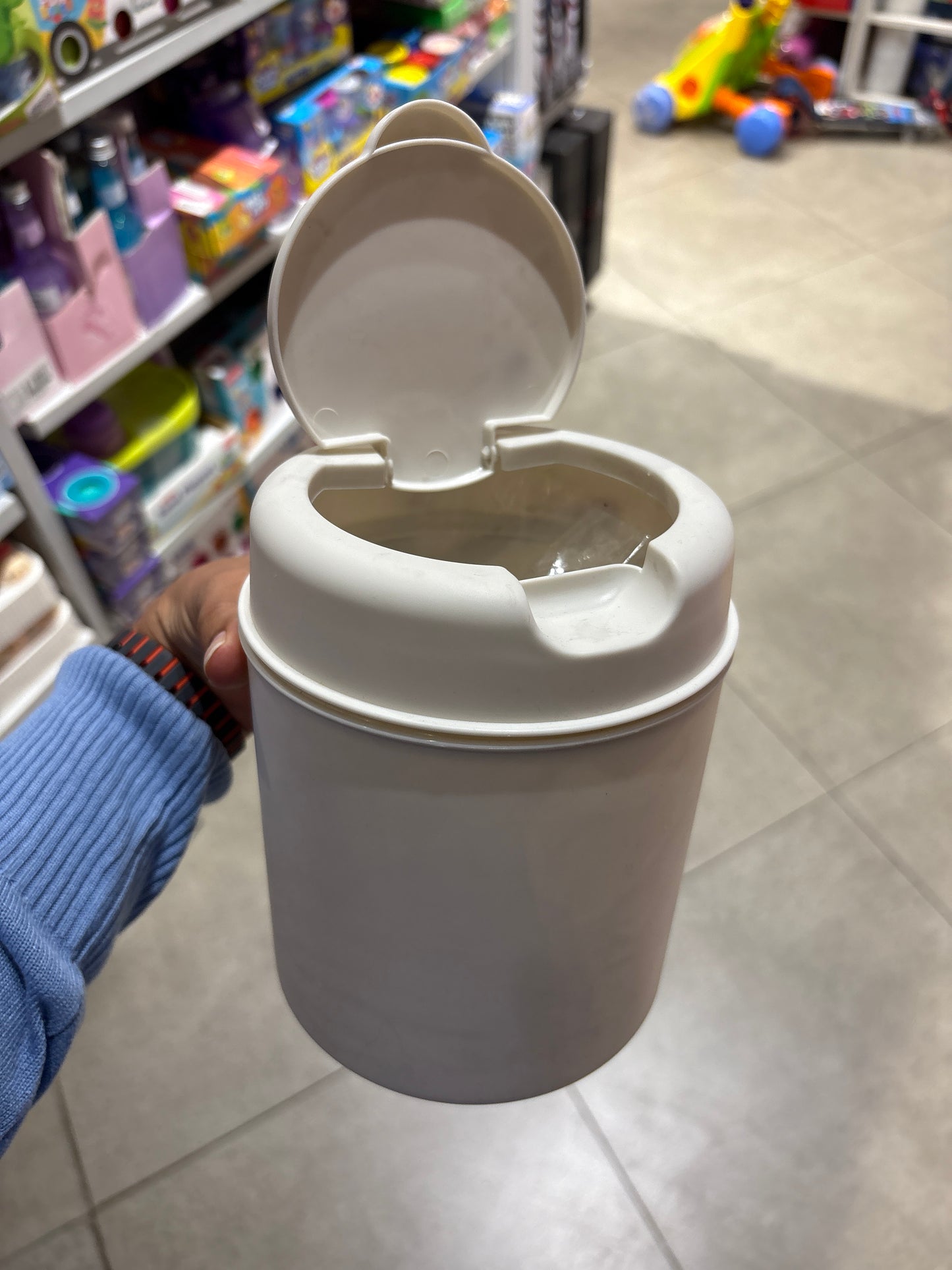 Desktop Dustbin White Small Mini Trash Can for Table and Desk