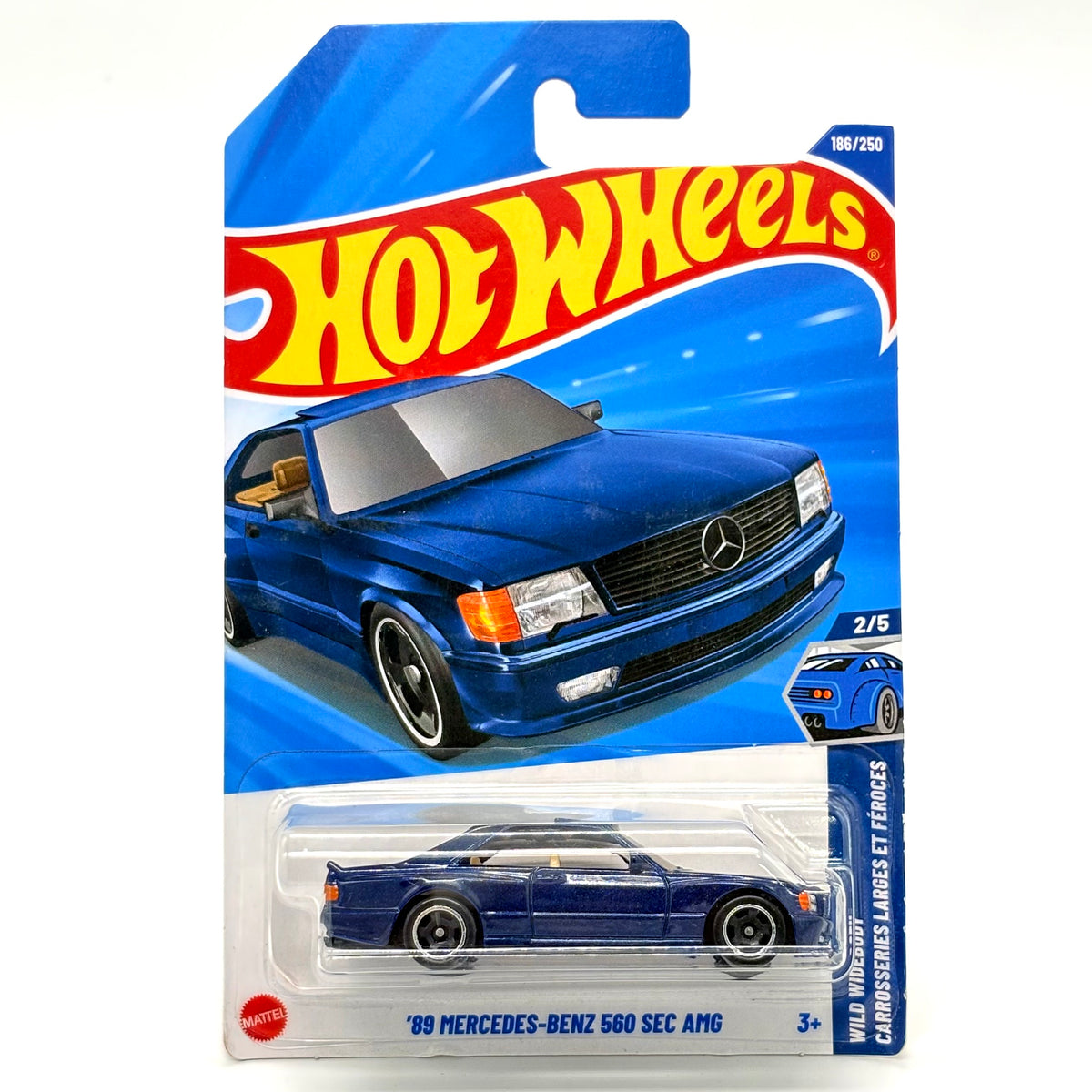 Hot Wheels Basic Mainline Car '89 Mercedes-Benz 560 SEC AMG Blue