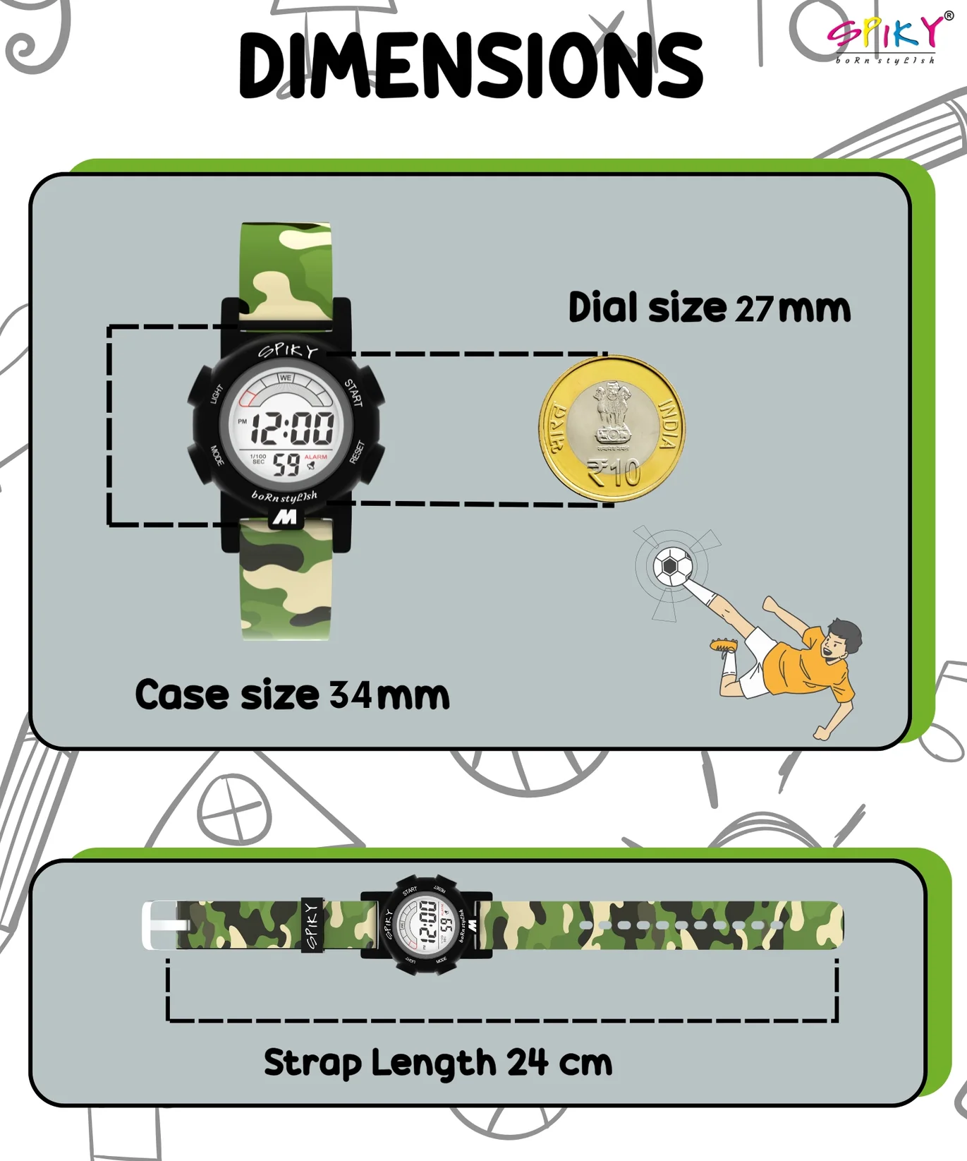 Spiky Spkeva41 Digital Sports Watch for Kids