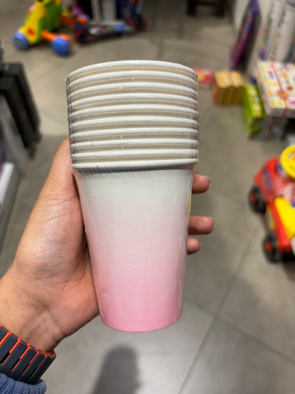Pink and Blue Gradient Paper Cup reusable and washable (set of 10)