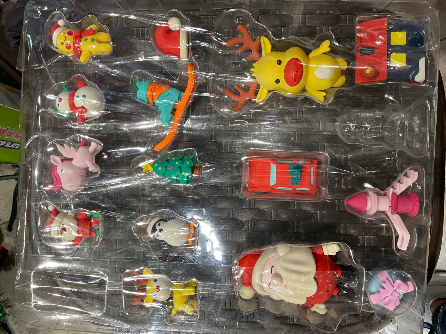 Merry Christmas Santa and Friends Eraser Figurine Set