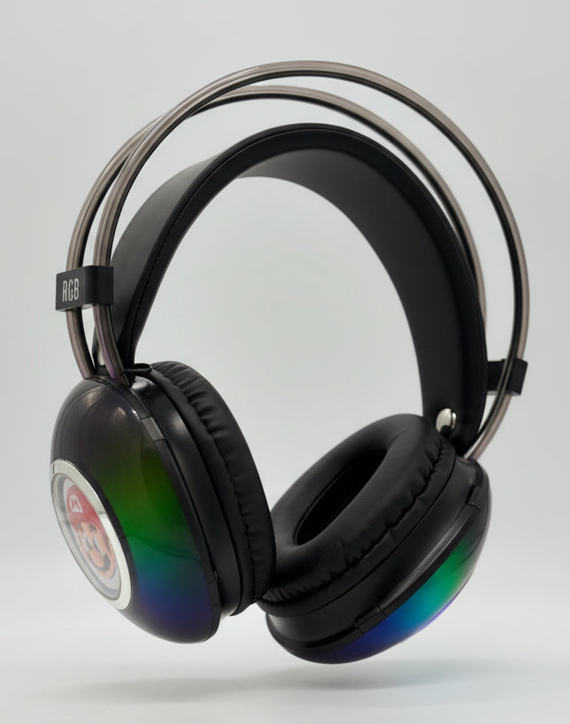 Mario Bluetooth Wireless Headphone with Lighting Effects - Black