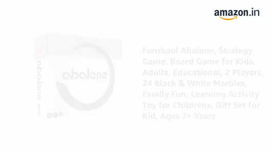Funskool Abalone, Strategy Game, Board Game for Kids, Adults, Educational, 2 Players, 24 Black & White Marbles, Family Fun, Learning Activity Toy for Childrens, Gift Set for Kid, Ages 7+ Years