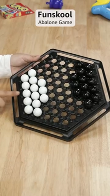 Funskool Abalone, Strategy Game, Board Game for Kids, Adults, Educational, 2 Players, 24 Black & White Marbles, Family Fun, Learning Activity Toy for Childrens, Gift Set for Kid, Ages 7+ Years