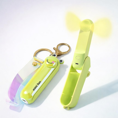 Mini Fan With Torch Keychain